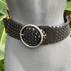 Italian made linea Pala woven wide leather statement belt